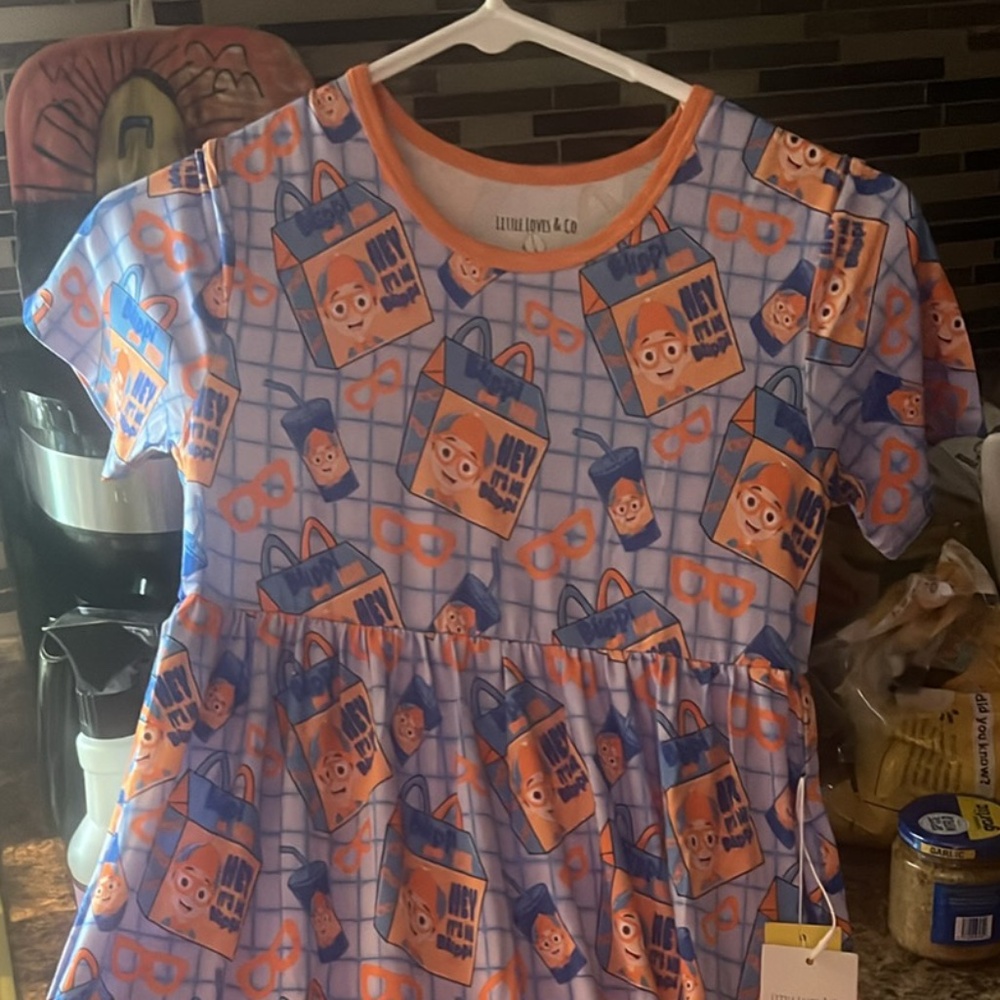 7/8 Bamboo blippi happy meal dress